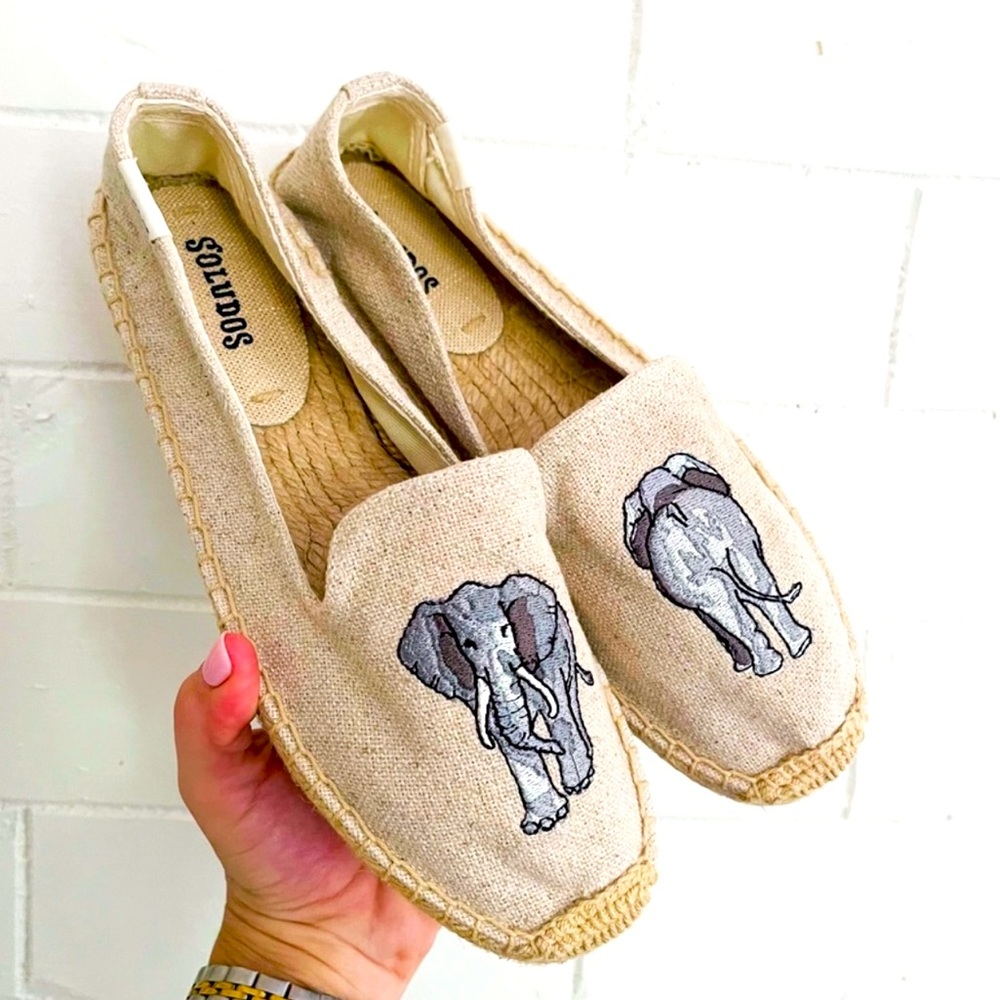 SOLUDOS NEW Elephant Espadrille Loafer Smoking Slipper